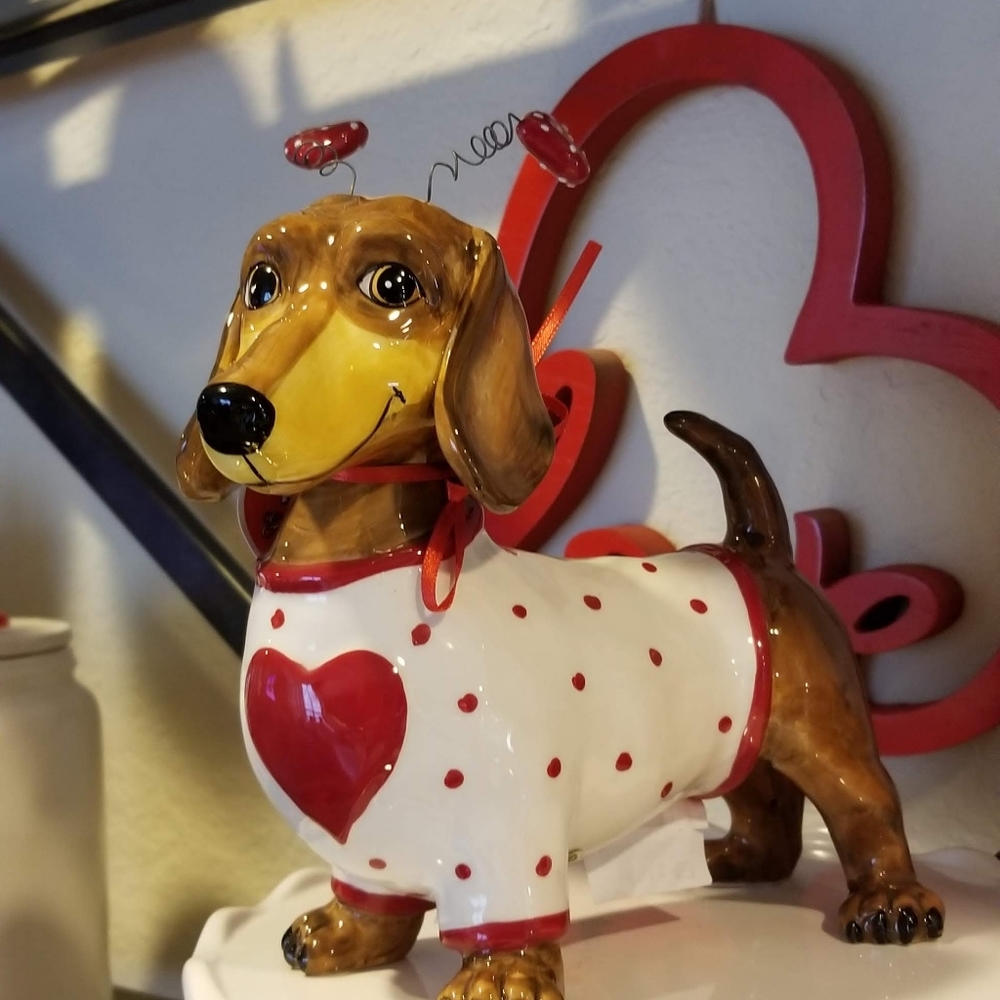Bluesky clayworks Valentine's day dachshund heart